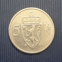Норвегия 5 крон 1964 год король Олаф V