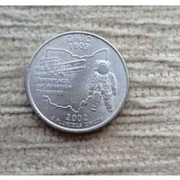 Werty71 США 1 квотер 25 центов 2002 Р P Огайо Самолёт Космос Космонавт