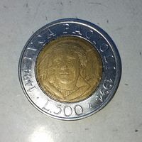 500 лир 1994 года Италия. Итальянская Республика. 500 лет со дня рождения Луки Пачоли. Единственная на аукционе!