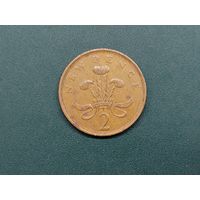 2 пенса Великобритания.