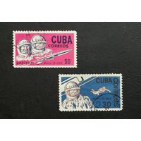 Куба 1965 г. Полет космического корабля Восход-2, полная серия из 2 марок #0091-K1P12