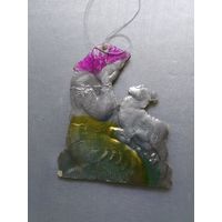 Старинный ёлочный картонаж.Алееушка с козленком.