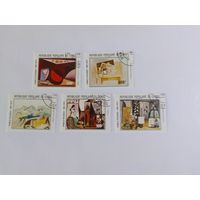 Марки   Живопись П. Пикассо  1981 г.    Конго 5 шт -  4 руб.