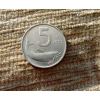 Werty71 Италия 5 лир 1977 Рыба Дельфин