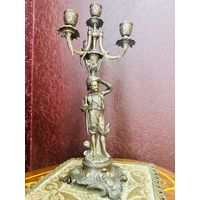 Шикарный старинный подсвечник Наполеон, шпиатр, много лотов с рубля