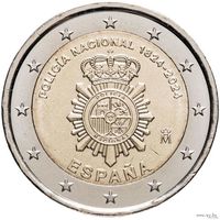 2 евро 2024 Испания Национальный полицейский корпус UNC из ролла