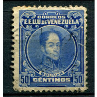 Венесуэла - 1915/23г. - Симон Боливар, 50 с - 1 марка - гашёная, есть маленький разрыв справа [Mi 102]. #4-W1-113-A-1