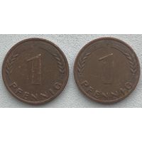 Германия 1 пфенниг 1966 г. F. Цена за 1 шт.