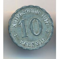 Германия 10 пфеннигов 1917 г. Нотгельд STADT HAGEN = Город Хаген  _состояние VF/XF