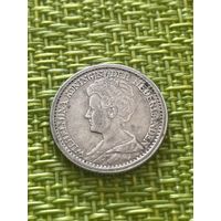 Нидерланды 25 центов 1918 г ( KM# 146 )