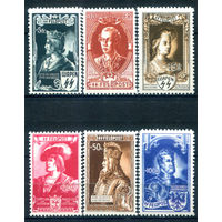 Бельгия - 1943г. - Фламандский легион, полевая почта, картины с императорами - 6 марок - полная серия, MH, MLH, у первой марки повреждён один зубчик перфорации слева сбоку [Mi IX-XIV]. #3-WK-90-A-1