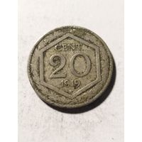 Италия 20 сентизим 1919