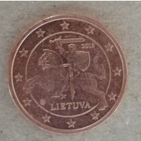 Литва 1 евроцент 2015 год, KM# 205