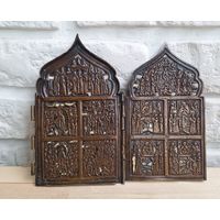 Две створки складня, две эмали.