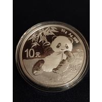Китай 10 юаней 2020 Панда СЕРЕБРО