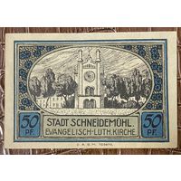 Нодгельд 50 пфеннигов 1921 год. Шнайдемюль. Веймарская республика