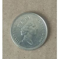 Монета Великобритания 5 пенсов 1991 год