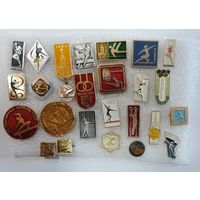 Значки "Гимнастика" СССР - 25 шт. Алюминий.