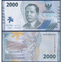 Индонезия, 2000 рупий 2023 г., P-W163 (YCV, национальный герой Мохаммад Хусни Тамрин), UNC
