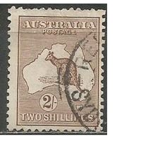 Австралия. Кенгуру на фоне карты.1913г. Mi#14.