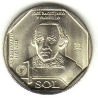 Перу 1 соль, 2022 Хосе Бакихано-и-Каррильо UNC