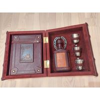 Подарочный набор (мини-бар)+книга САБОНЕЕВА "РУССКАЯ ОХОТА", 800 стр.   РУЧНАЯ РАБОТА!  ТВОРЧЕСКАЯ МАСТЕРСКАЯ ЮРИЯ ЖУРКЕВИЧА.