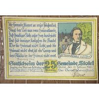 Нодгельд 25 пфеннигов 1921 год. Штотель. Веймарская республика