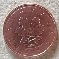 Германия 2 евроцента, 2010 г. отметка мд "J" Гамбург, KM# 208