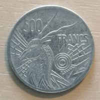 Центральная Африка (BEAC) 500 франков, 1976 г., отметка на аверсе "E" - Камерун, KM# 12