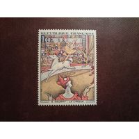 Франция 1969 г.Последняя незавершённая картина Жоржа Сёра "Цирк" (1890-1891 гг.)./19а/