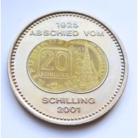 Австрия, медаль 2001 год, "монеты Австрии 1925-2001, Цветные" - 40мм