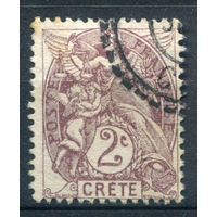 Крит, Французская почта - 1902/03г. - аллегория, 2 с - 1 марка - гашёная [Mi 2]. #3-WB-91-A-1