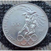 Сан-Марино 1000 лир 1984 года, Proof. Олимпиада. Серебро. Сторгуй за свою цену, предложи обмен!