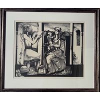 Скрипниченко Г.С. Художник-сюрреалист, "белорусский Дали". Литография. 1972г. Размер с рамой и паспарту 70х60 см.