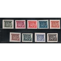 Чехословакия-1945,(Мих.415-423) ** , Стандарт, Гербы(полная серия)\К1 20\1