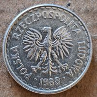 Польша 1 злотый, 1988 г., Y# 49.2