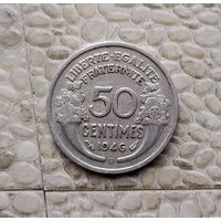 50 сантимов 1946 года Франция. Отметка монетного двора "В". Четвёртая Республика. Достойный сохран!
