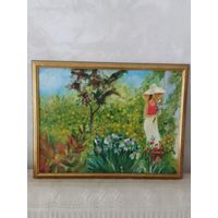 "Девушка в шляпе"картина 30х40