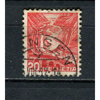 Швейцария - 1936 - Пейзажи. Железная дорога 20С - (есть тонкое место) - [Mi.301I] - 1 марка. Гашеная.  (Лот 66EJ)-T2P22