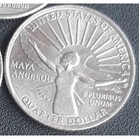 25 центов (квотер) 2022 D США Майя Ангела