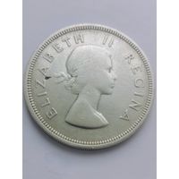 ЮАР 2,5 шиллинга 1958 год. Елизавета II. Серебро.
