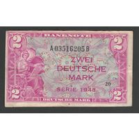 Германия ФРГ 2 марки 1948 года. Тип Р-3a. Состояние VF+