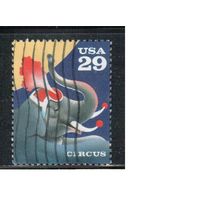 США-1993, (Мих.2351) ,  гаш., Цирк, Слон