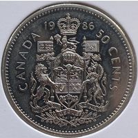 Канада 50 центов 1986 г. В холдере