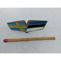 Знак-фрачник. Флаги Швеции и Эстонии. тяжёлый