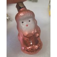 Игрушка ёлочная Дедушка Морозик, стекло. СССР