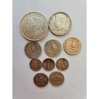 Сборный лот из 10 монет США