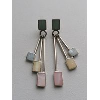 Серьги серебро, перламутр