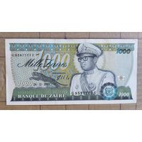 Заир (Конго ДР) 1000 заиров 1985 г., P:31, в номере четыре "7"