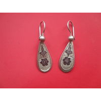 Серьги серебро, проба 875.Вес 3.82